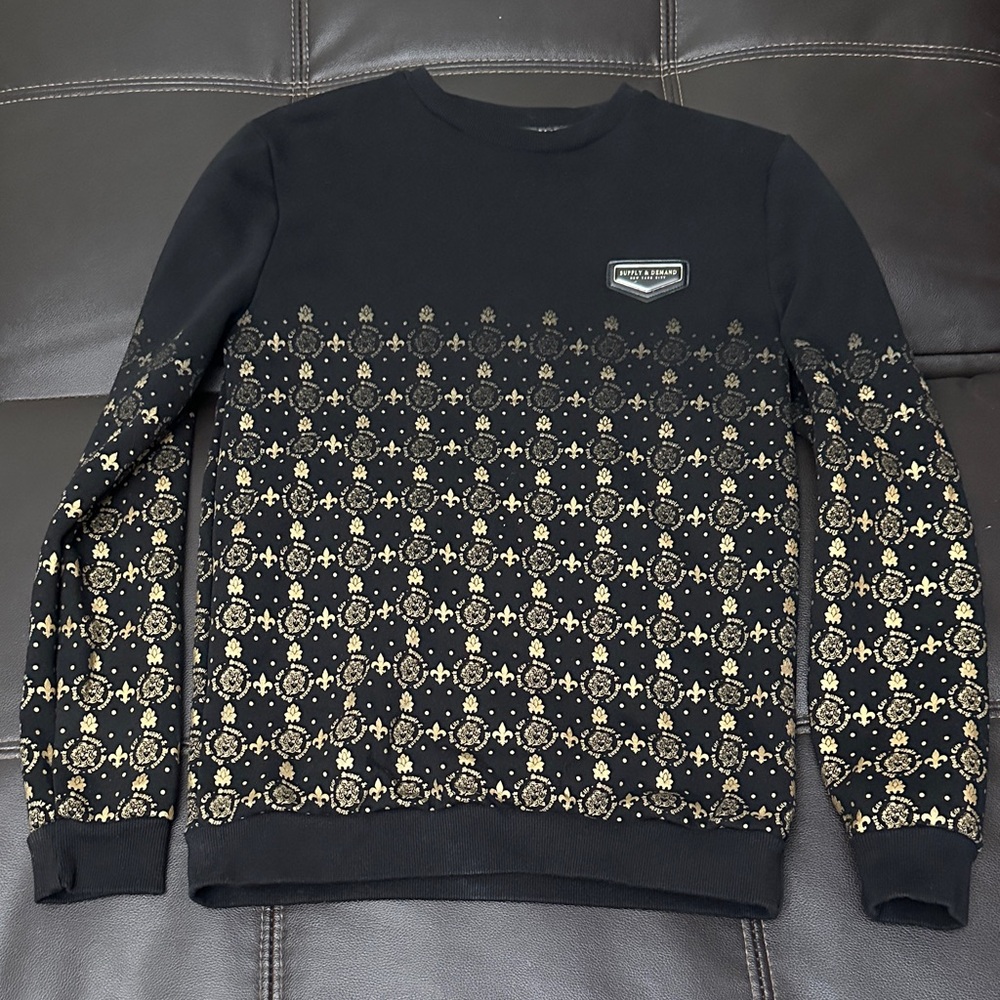Black and Gold Crewneck Sweater